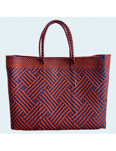 Sac de plage Oaxaca "Azul/Rojo" Artisanat mexicain. vous aussi creer 