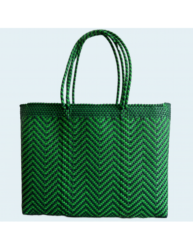 Sac de plage Oaxaca "Verde-Azul" Artisanat mexicain - anses longues des créatures d'habitude