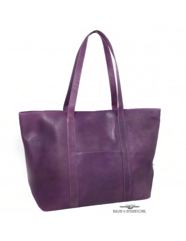 Swerv Collection Purple Leather Super Shopper Tote les muscles