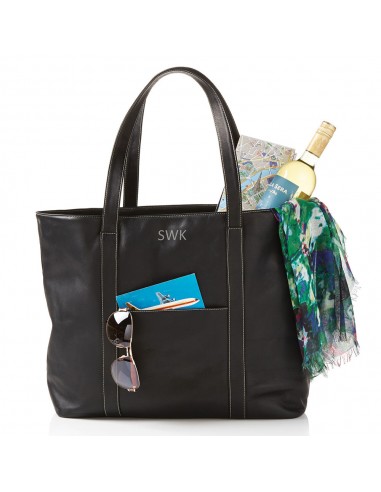 Swerv Collection Black Super Shopper Leather Tote meilleur choix