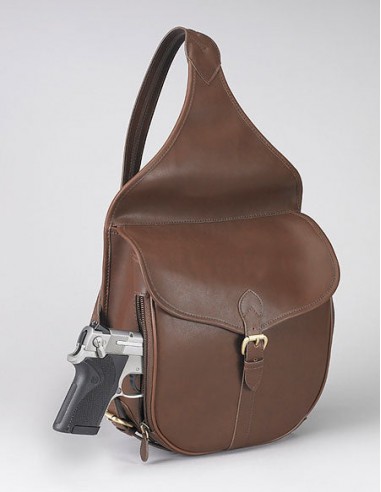 GTM Concealed Carry Leather Shoulder Saddlebag Mocha Brown prix pour 