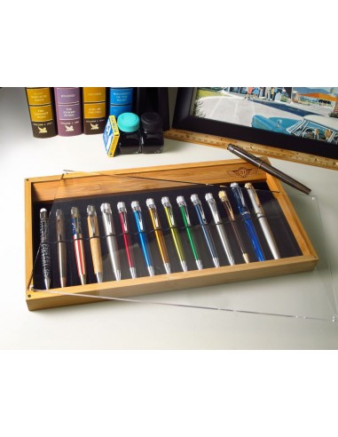 Retro 51 New Bamboo Collector Pen Tray (Holds 16 Pens) - Free $25 Engraved Plate Par le système avancé 