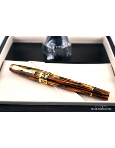 Montegrappa 18k Yellow-Gold Turtle Brown Extra 1930 Fountain Pen - M ou a consommer sur place