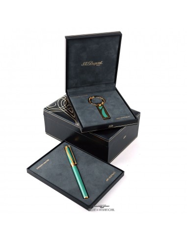 S.T. Dupont Art Nouveau Limited Edition Green Fountain Pen & Key Chain des créatures d'habitude