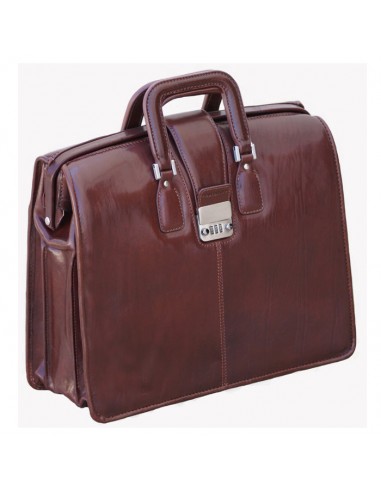 Vantaggio Hand-Stained Italian Leather Lawyer's Brief Bag Les êtres humains sont 