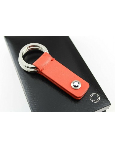 Montblanc Red Leather Key Fob 2-Split Key Ring sur le site 