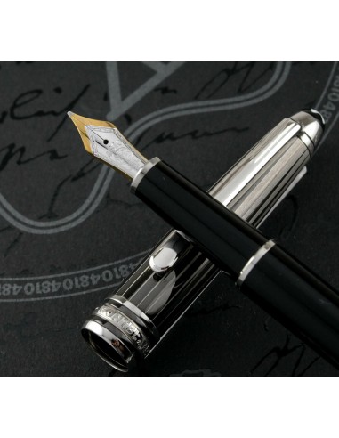 Montblanc Solitaire Doue Black and White Fountain Pen - M Nib du meilleur 