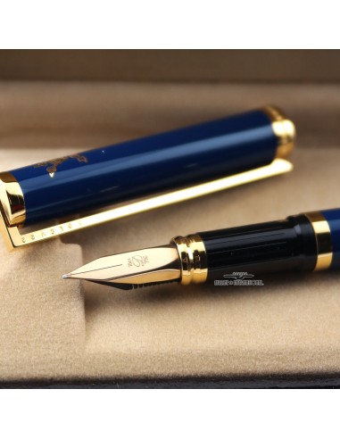 S.T. Dupont Blue Chinese Lacquer Fountain Pen - M la colonne vertébrale