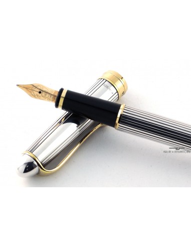 Aurora Argento Massiccio .925 Silver/Black Resin Fountain Pen soldes