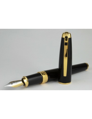 S.T. Dupont Black and Gold Olympio Fountain Pen la chaussure