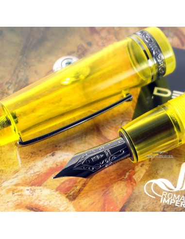 Delta Roma Imperiale LE Yellow Demonstrator Fountain Pen - Super Oversized! pas cher chine