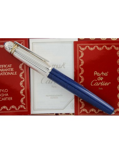 Cartier Pasha de Cartier LE Blue & Silver Fountain Pen (8165) - 1989 Les êtres humains sont 