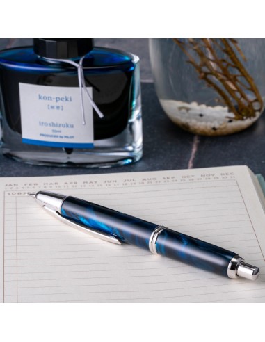 Pilot Vanishing Point SE Fountain Pen | Marble Blue (Medium Nib) votre