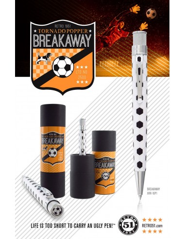 Retro 51 BREAKAWAY - SOCCER Popper Rollerball / Pen - Ltd Ed of 2,500 brillant des détails fins