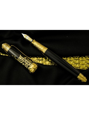 Michel Perchin Russian Black Vermeil LE Fountain Pen | Medium Nib vente chaude votre 