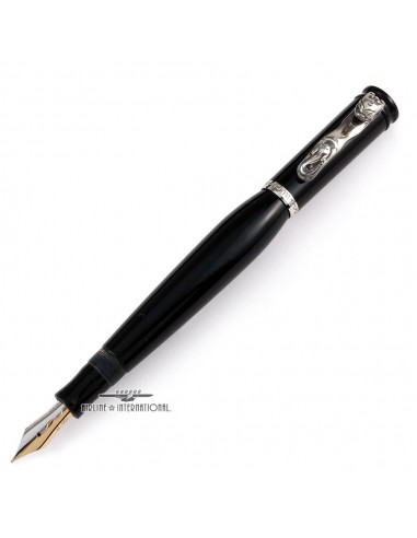 Loiminchay Jr. Qian Long Black Fountain Pen w/ Sterling Silver Clip soldes