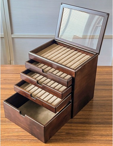 Toyooka Craft 40-Slot Oversize Pen Chest (Brown-Black Finish) 2024