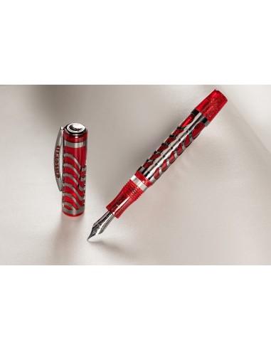 Visconti Skeleton Ruby Red Limited Edition Fountain Pen - Medium Nib 50-70% off 