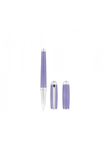 S.T. Dupont Line D Large Velvet Fire-Head Rollerball Pen with Palladium Trim - Lilac de France