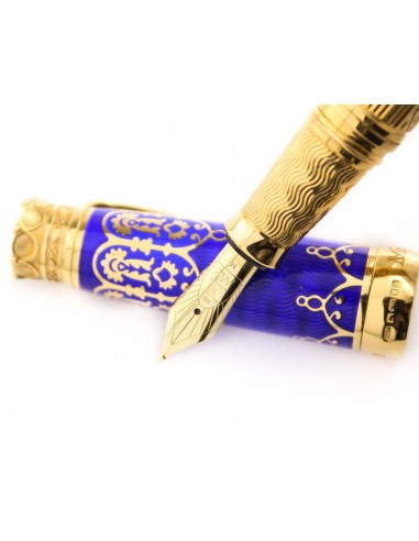 Michel Perchin Imperial 10th Anniversary Blue Vermeil Fountain Pen votre