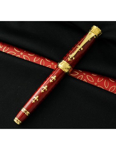 Michel Perchin Fleur-de-lis LE Ruby Red Vermeil Fountain Pen pour bénéficier 