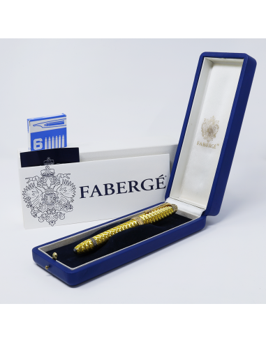 Michel Perchin Faberge Coronation Fountain Pen in Yellow brillant des détails fins