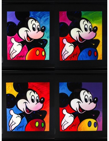 Peter Max MICKEY MOUSE Suite Serigraph - Disney - matching 4 Set Les êtres humains sont 