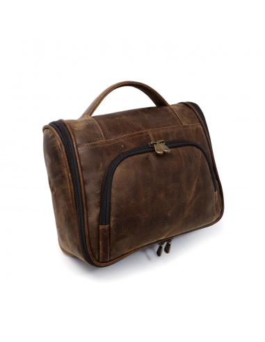 Distressed Leather Hanging Toiletry Kit commande en ligne