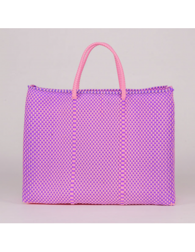 Sac de plage Oaxaca "Rosa/Morado cuadros" Artisanat mexicain. vente chaude votre 