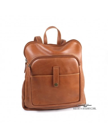 Vintage Leather Slim Backpack pas chere