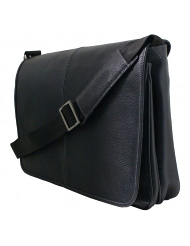 Classico Black Tumbled Leather Messenger Brief la chaussure