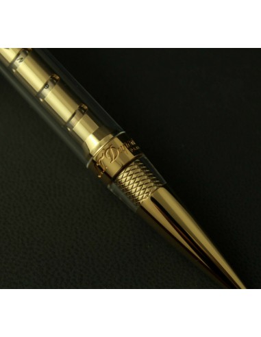 S.T. Dupont Yellow-Gold Finish Defi Ballpoint with Transparent Design basket pas cher