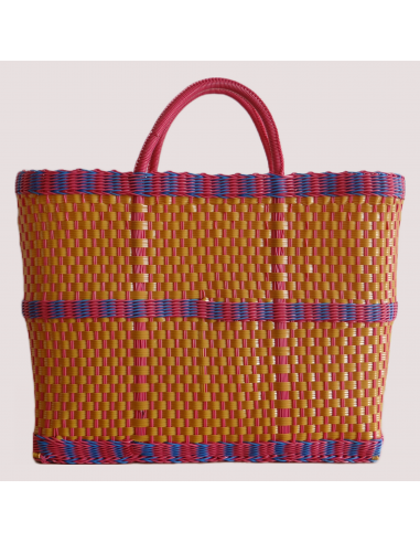 Sac de plage Oaxaca " Rosa / Amarillo " Extra Grand Artisanat Mexicain. en stock